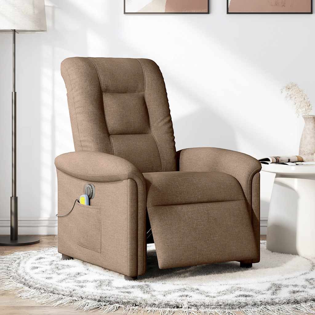 vidaXL Sessel Massagesessel Elektrisch Braun Stoff günstig online kaufen