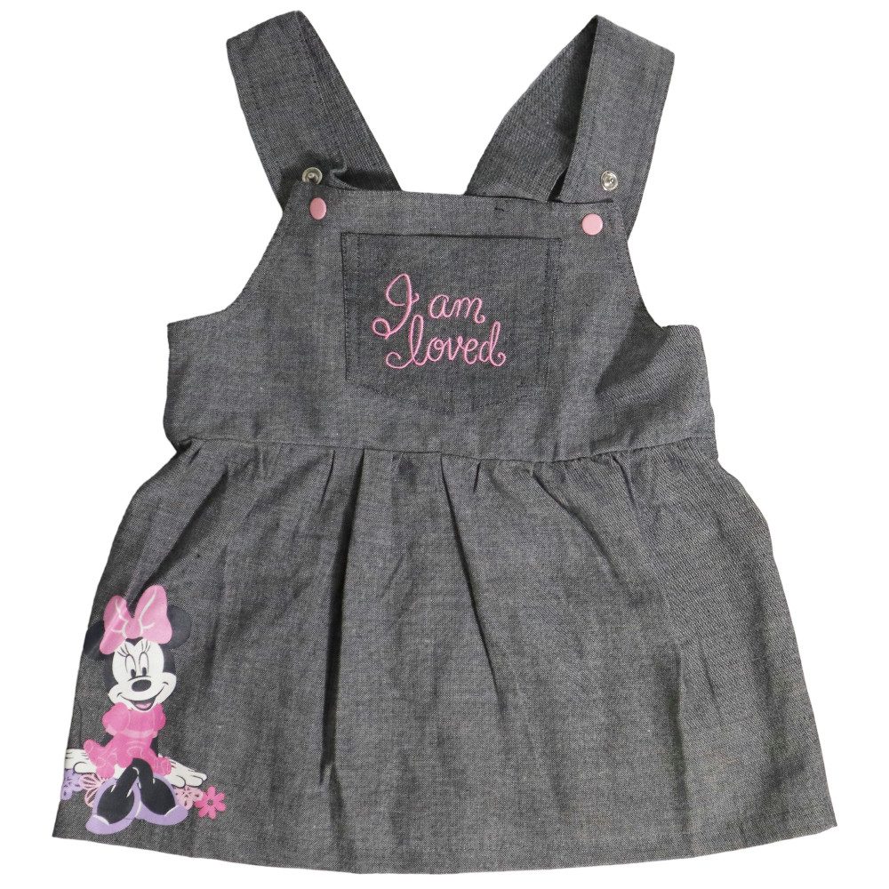 Disney Jeanskleid Disney Minnie Maus Baby 2 tlg Set Bluse Kleid (Set, 2-tlg) Gr. 62 bis 92, 100% Baumwolle