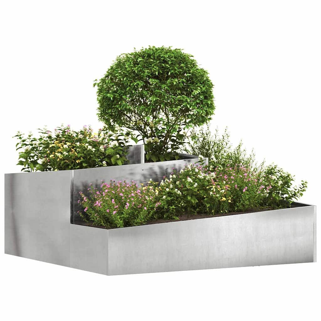 vidaXL Blumentopf Gartenblumentopf Silber 100 x günstig online kaufen