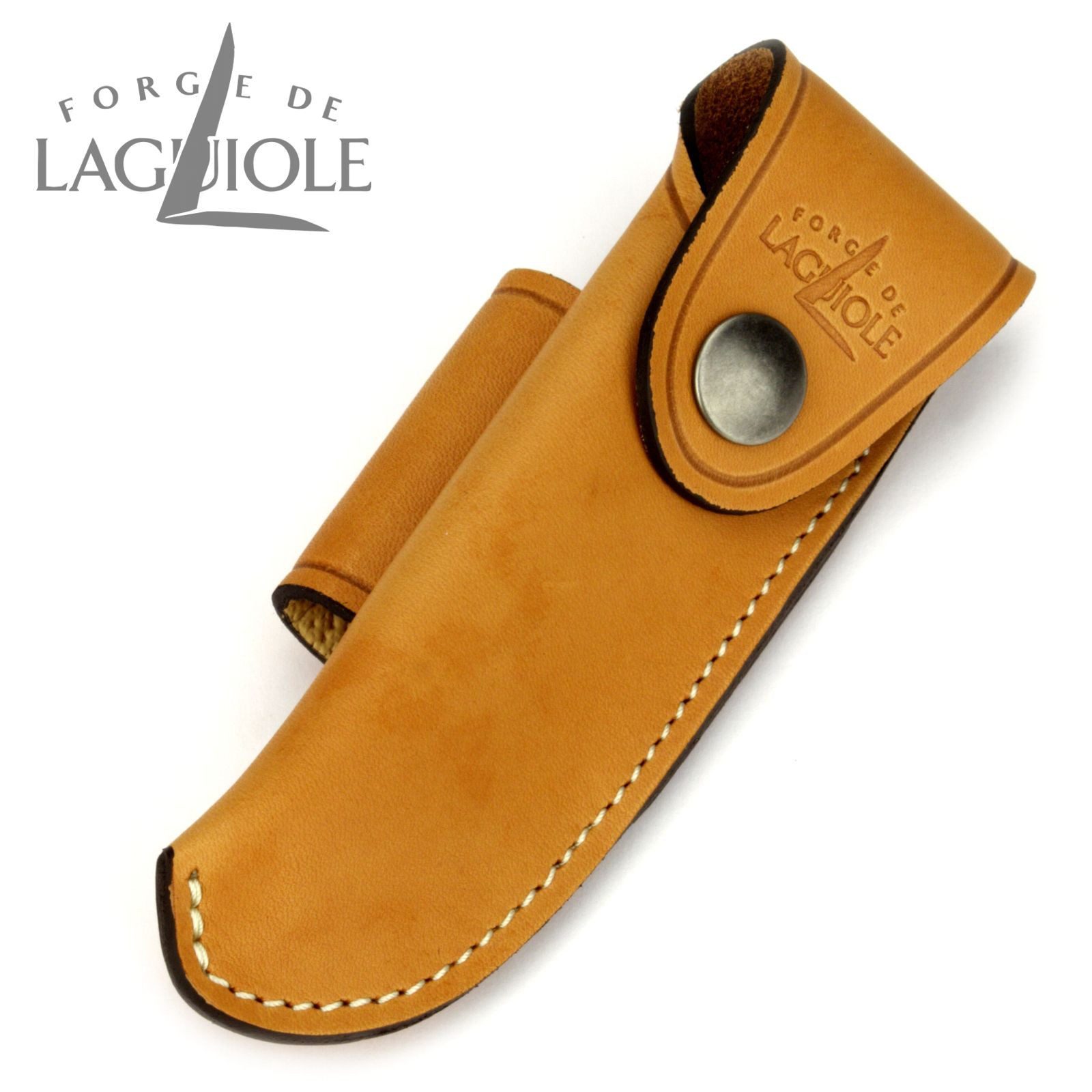 Forge de Laguiole Messertasche B 3 F, Gürteletui für Laguiole Messer mit 11/12cm Grifflänge - Leder braun