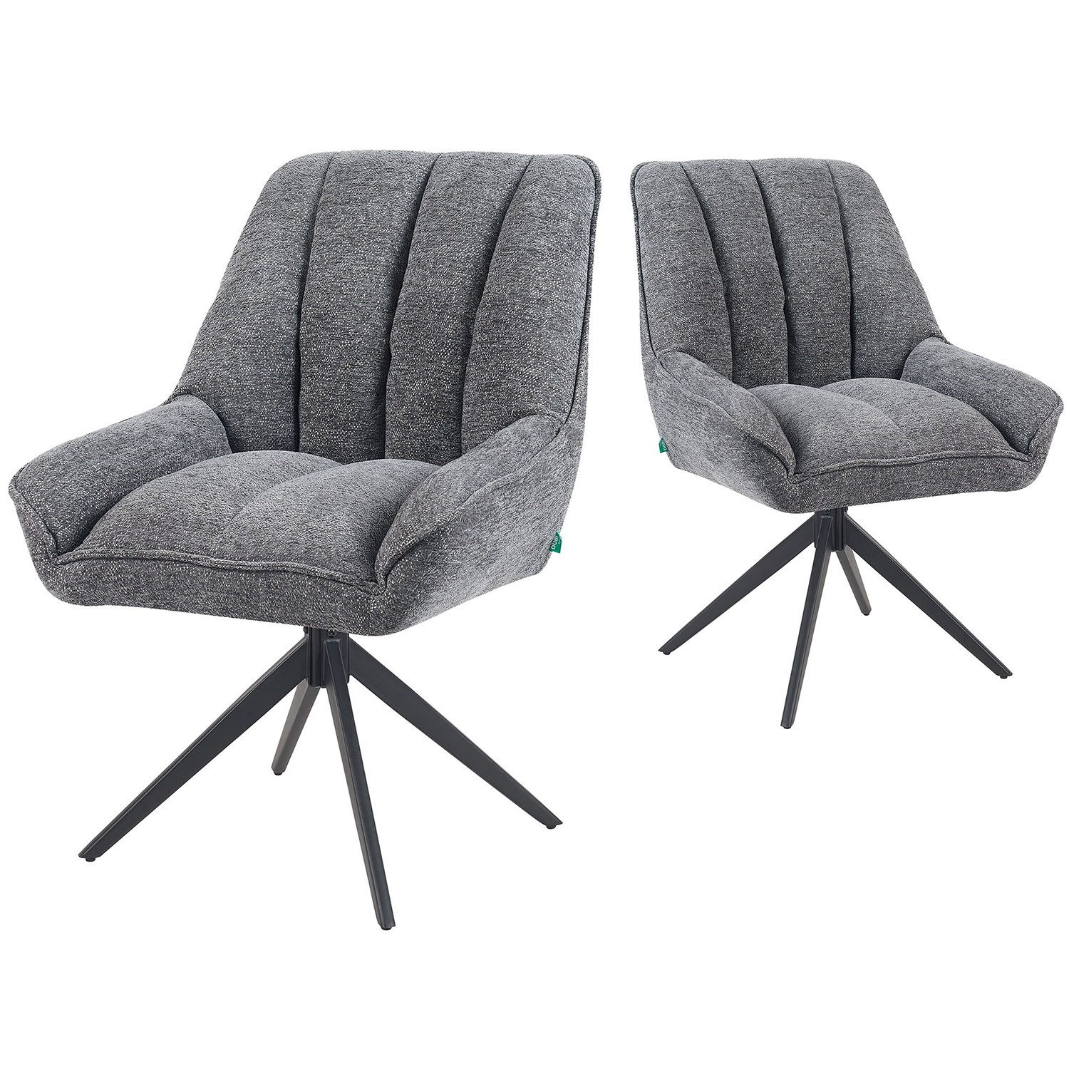 DUBI Möbel Polsterstuhl Mika-Zoe 2er-Set, Federkern, pulverbeschichtet, 360 günstig online kaufen