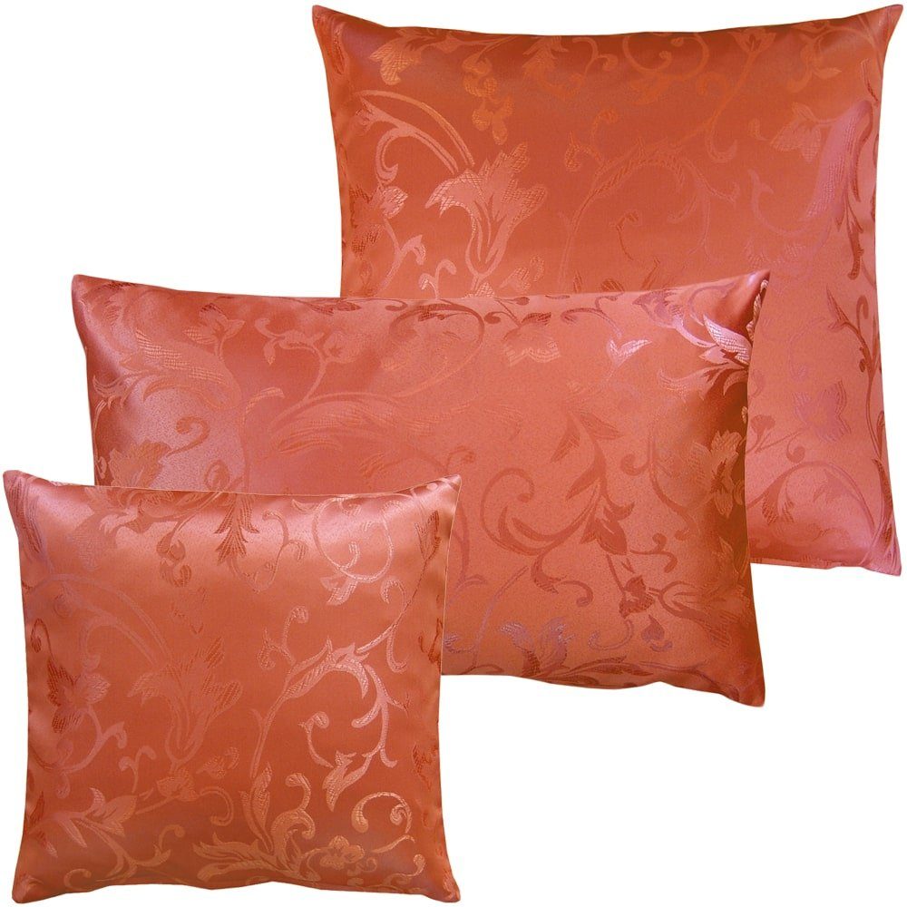 Kissenbezüge Kissenhülle mit Reißverschluss Ornamente 40x40 HOME (1 cm, orange & HOBBY matches21 Stück)