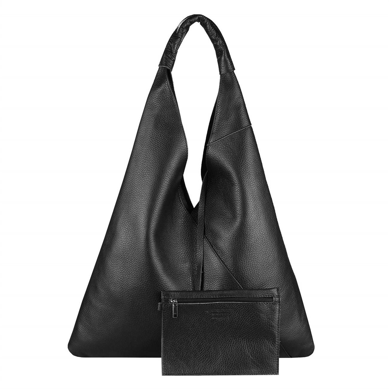 Schultertasche Made in Italy Damen XXL Leder Tasche Shopper Umhängetasche Hobo Bag