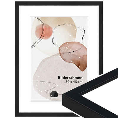 WANDStyle Bilderrahmen H950, Schwarz gemasert, aus Massivholz im Stil Modern