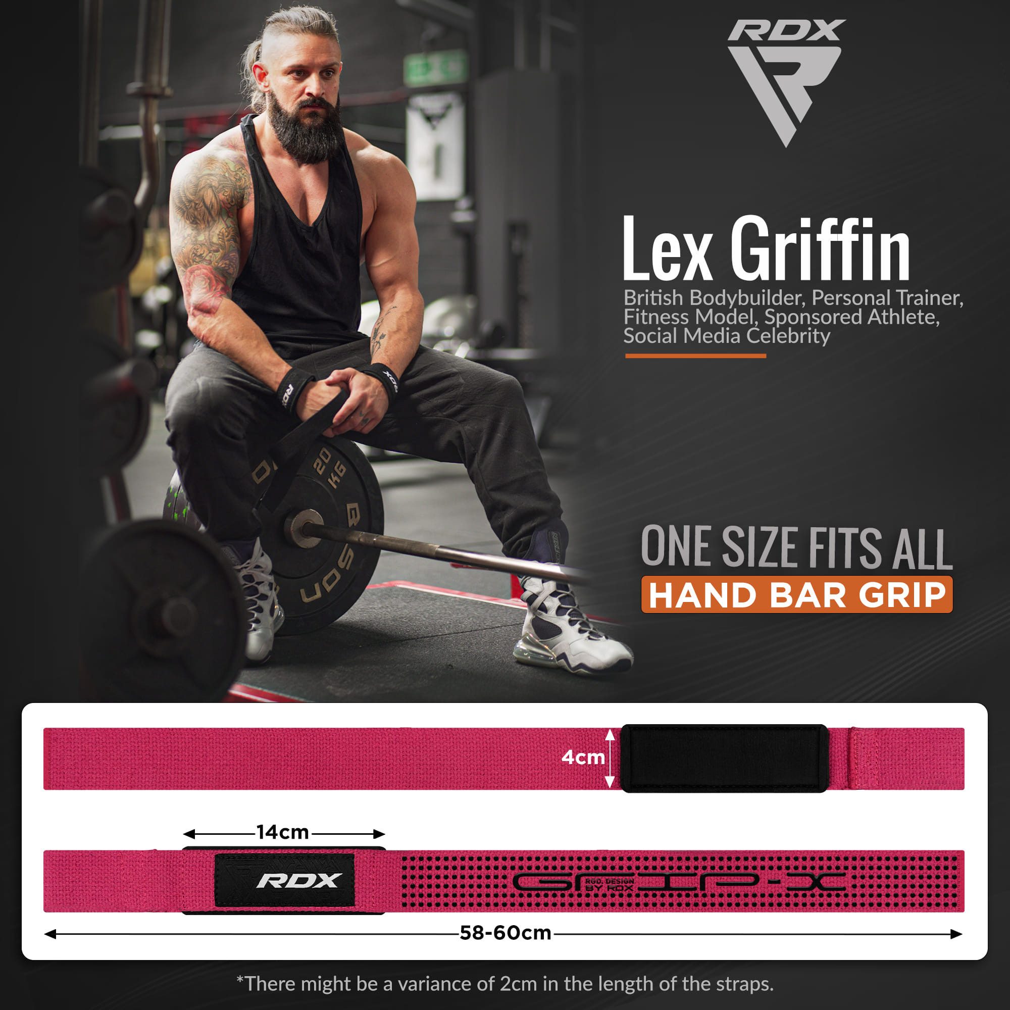 RDX Handgelenkschutz RDX Lifting Straps Strength Training, 60 cm lange professionelle