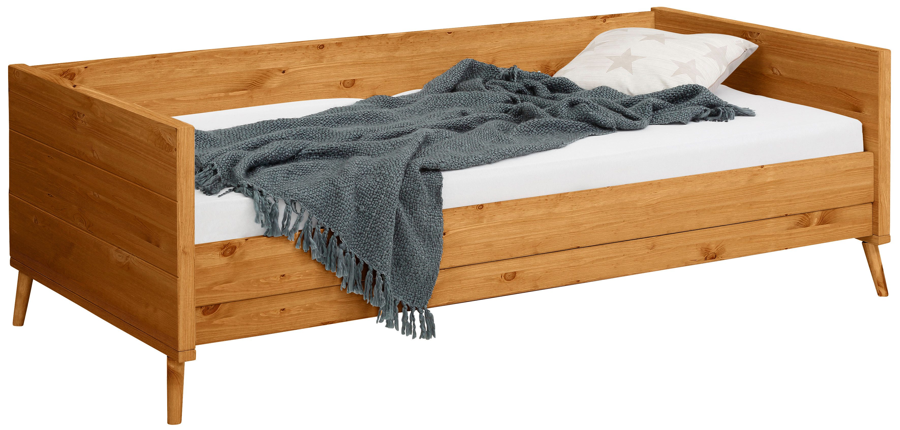 OTTO home Jugendbett Ellen, aus massivem Kiefernholz, in 2 verschiedenen Farben, mit Holzfüßen