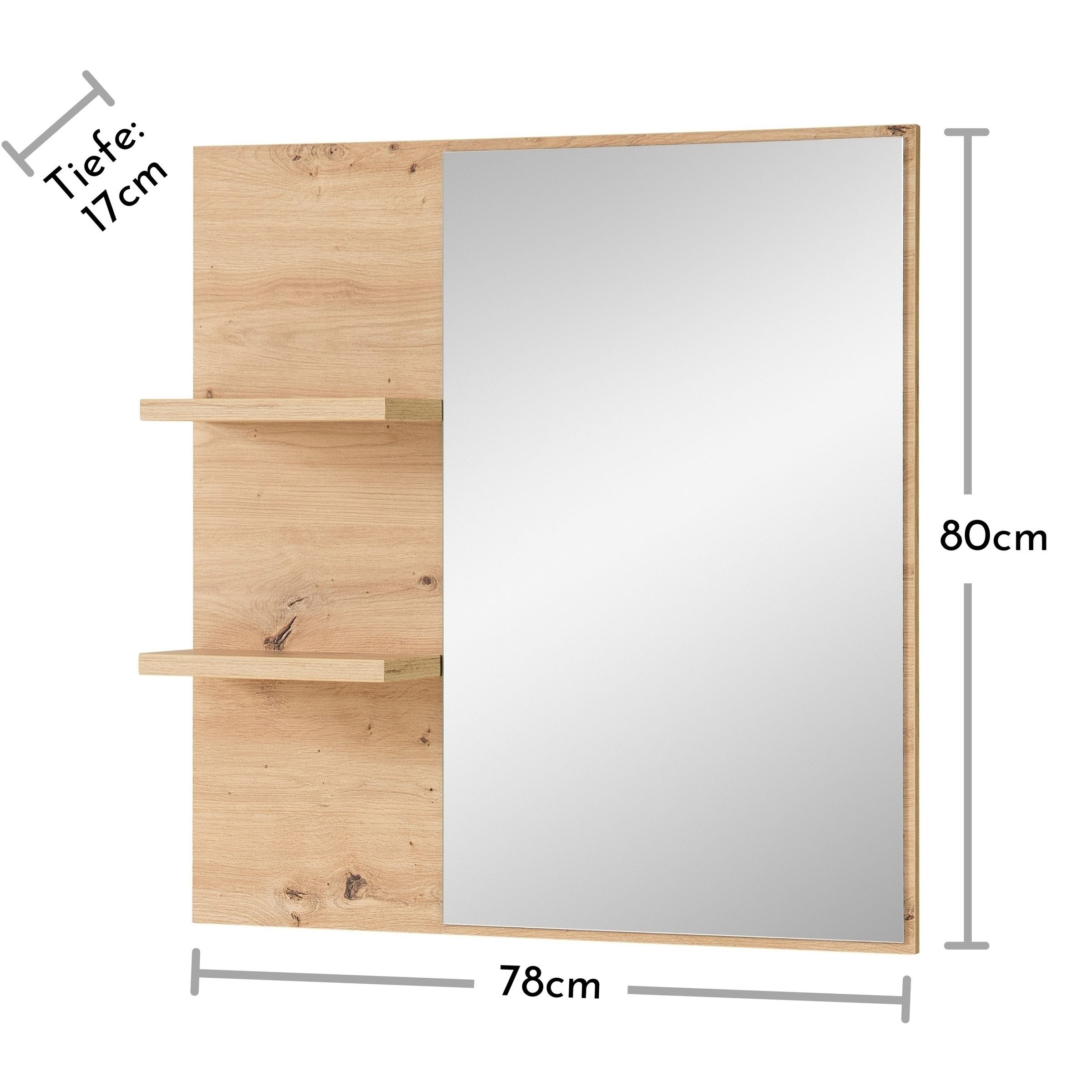 Innostyle Garderoben-Set (2-teilig) weiss matt / Eiche - 78x190x38cm (BxHxT), (2-teilig)