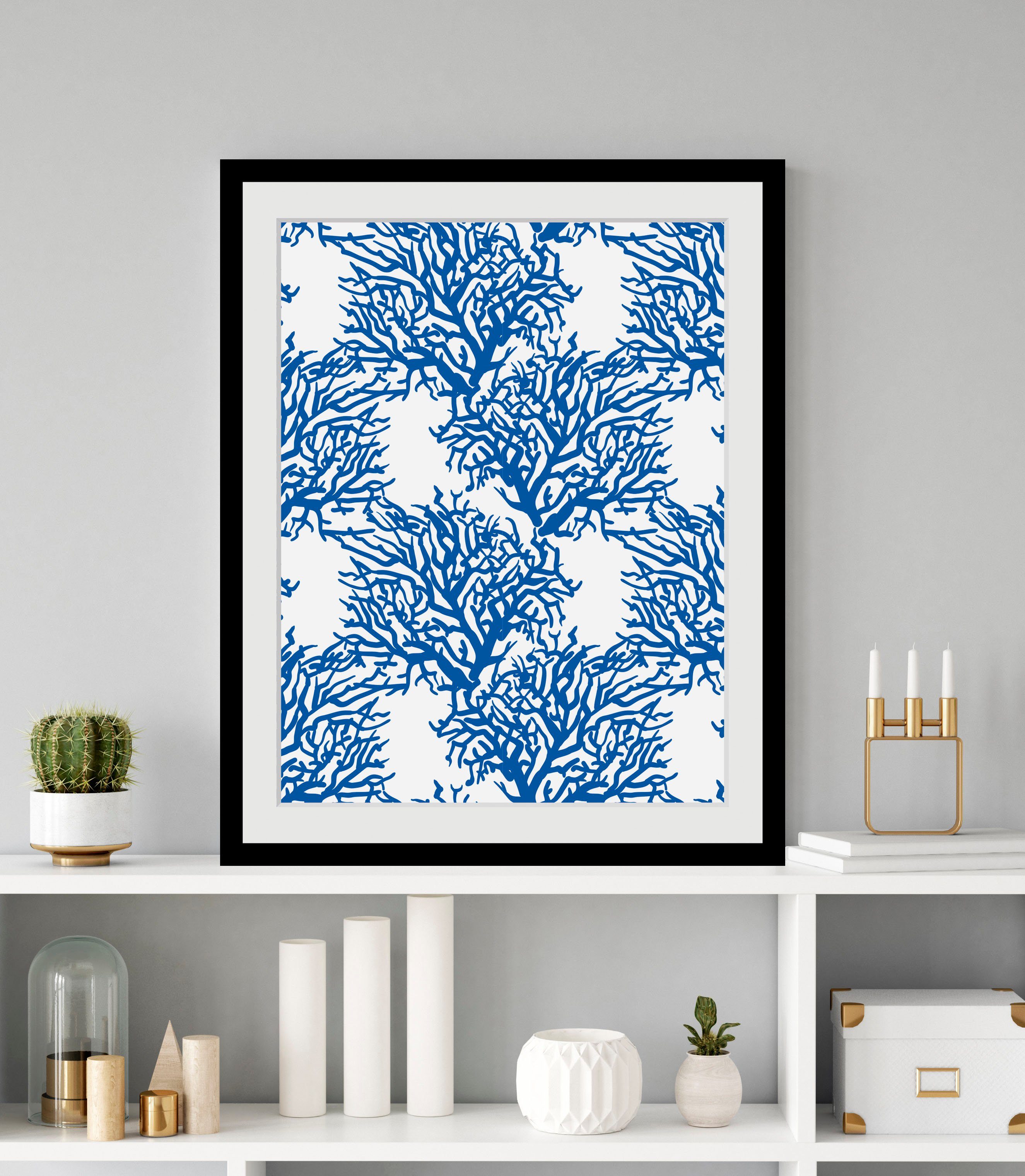 queence Bild Marc, Kunst, Meer, Wassertiere (1 St), HD Premium Плакат-Druck inkl. Holzrahmen