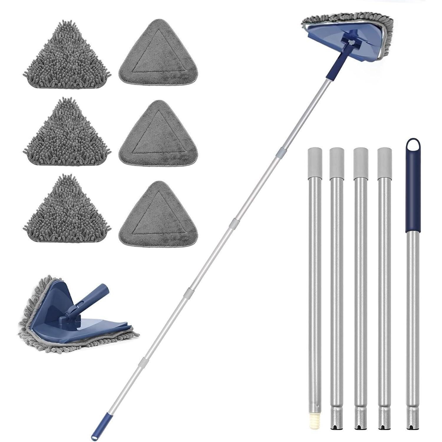 LuxusKollektion Bodenwischer-Set Bodenwischer Wischmopp 200CM, 3-In-1 Wand Mop mit 6 Ersatz Pads Blau