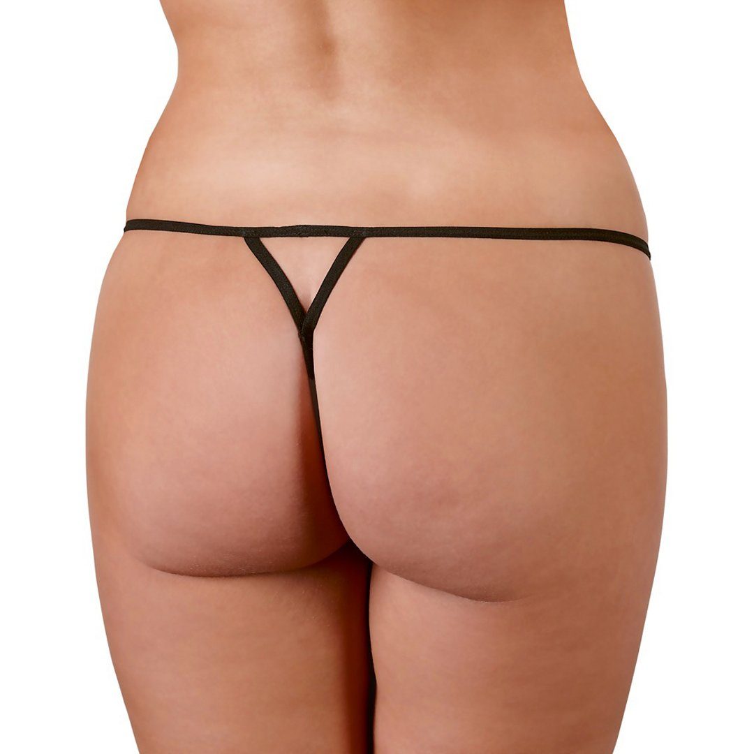 Cottelli Collection String-Ouvert Ouvert Tanga mit Ketten und Perle - schwa günstig online kaufen