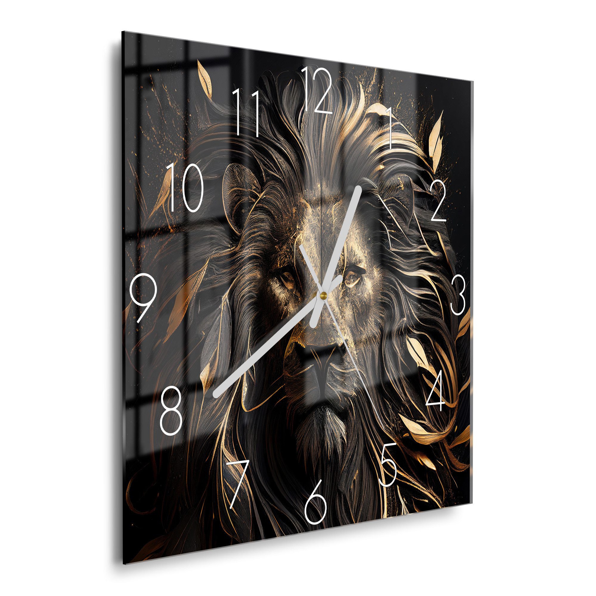 DEQOART Wanduhr 'Goldener Wächter' (Glas Glasuhr günstig online kaufen