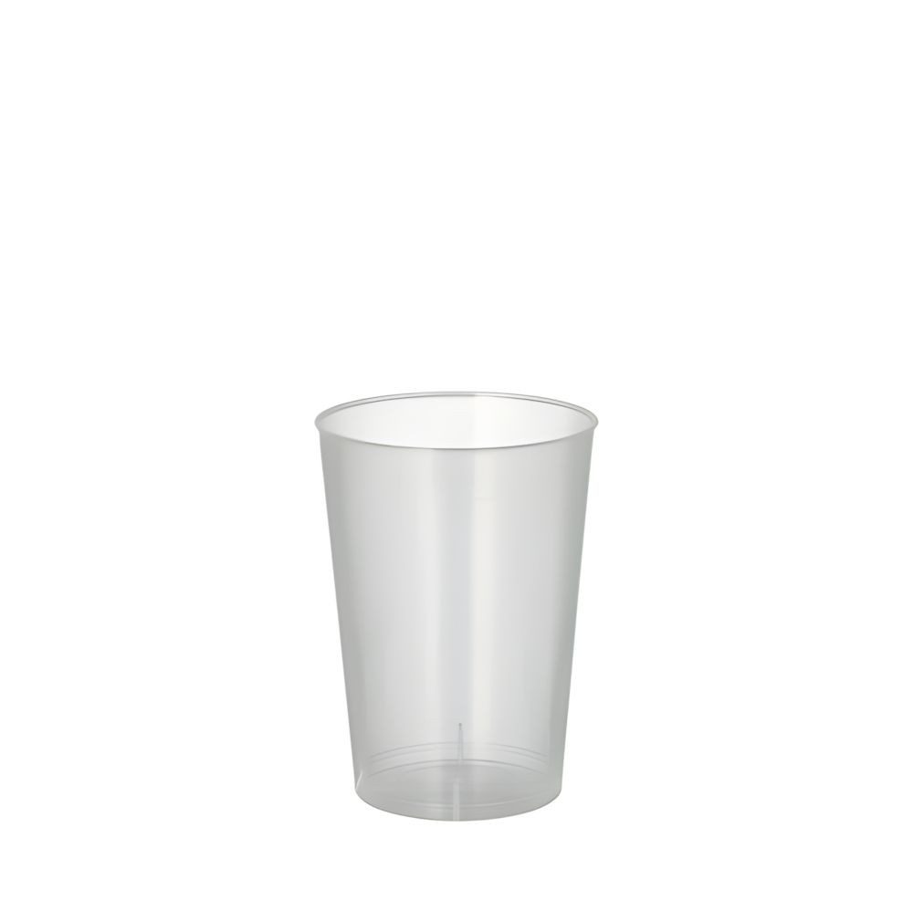 PAPSTAR Mehrwegbecher Mehrweg-Trinkbecher PP 0,1 l Ø 5,2 cm, 7,4 cm transluzent 40 Stk, PP