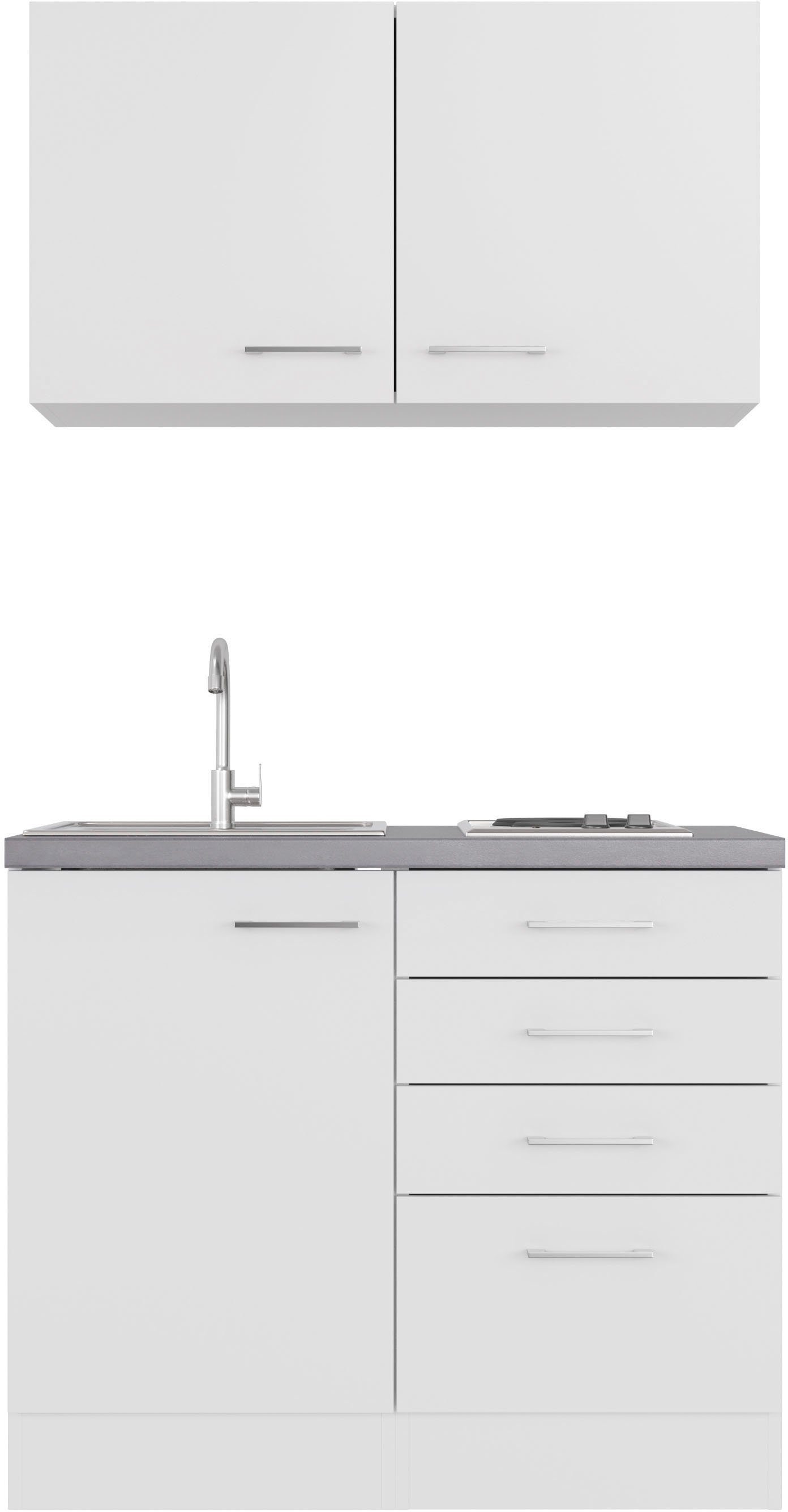 Flex-Well Küchenzeile Kopenhagen, Breite 100 cm, mit Kochfeld und Spüle, in weiteren Farben erhältlich