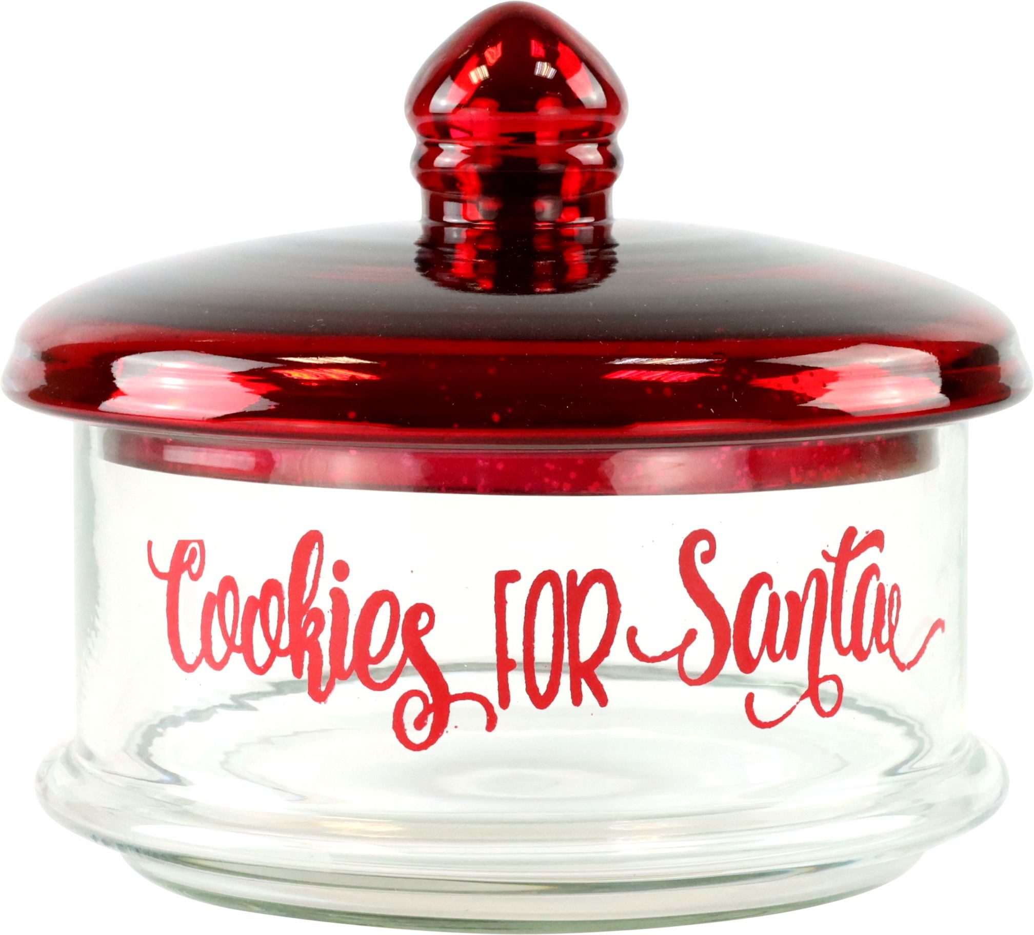 FURNARO Aufbewahrungsdose Cookies For Santa, Weihnachtsmann-Motiv, Glas, Ø20 x 16 cm