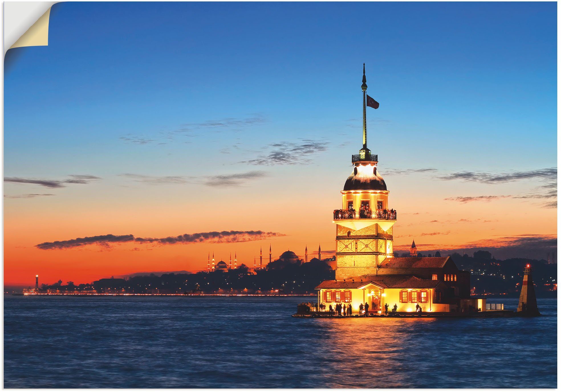 Artland Wandbild Istanbul Leanderturm, Gebäude oder Wandaufkleber in als Größen Poster (1 versch. Alubild, Leinwandbild, St)