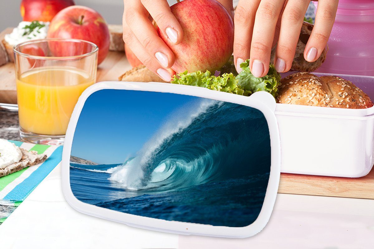 MuchoWow Lunchbox Jungs - Wasser weiß Mädchen Brotdose, Golf, - und (2-tlg), für Meer für und Kunststoff, Kinder Erwachsene, Brotbox