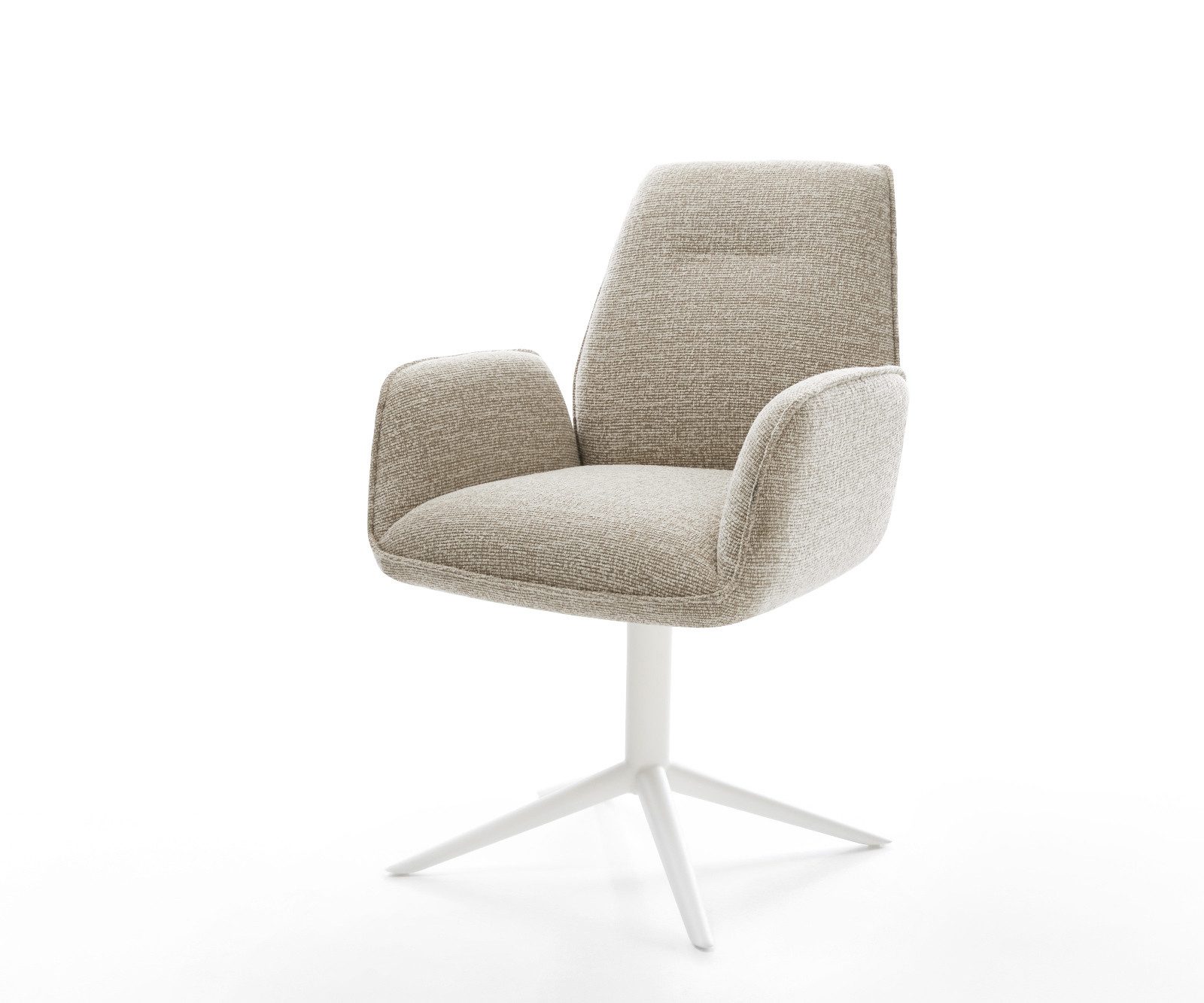 DELIFE Polsterstuhl Zoa-Flex, Fußkreuz Weiß Webstoff günstig online kaufen