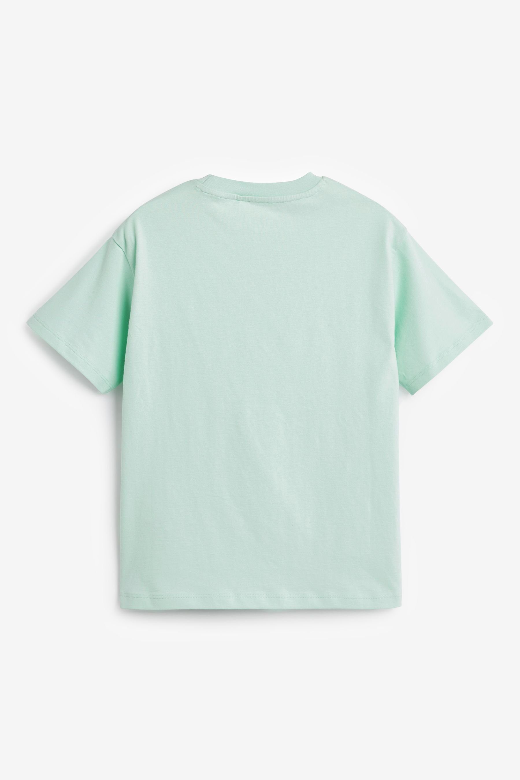 Next T-Shirt T-Shirt mit Himmelsgrafik Teal Blue Oversized (1-tlg)