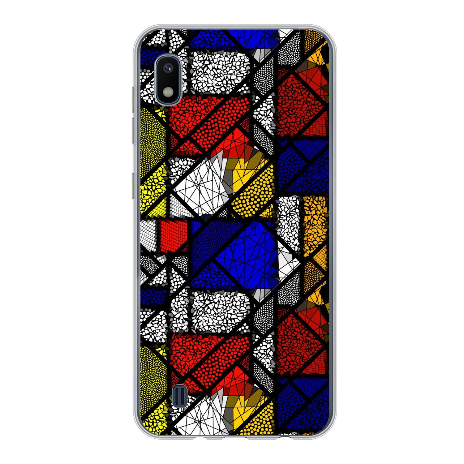 MuchoWow Handyhülle für Samsung Galaxy A10 Mondrian - Glasmalerei - Alte Meister - Kunstwe, Smartphone-Bumper, Print, Handy Schutzhülle Dünn