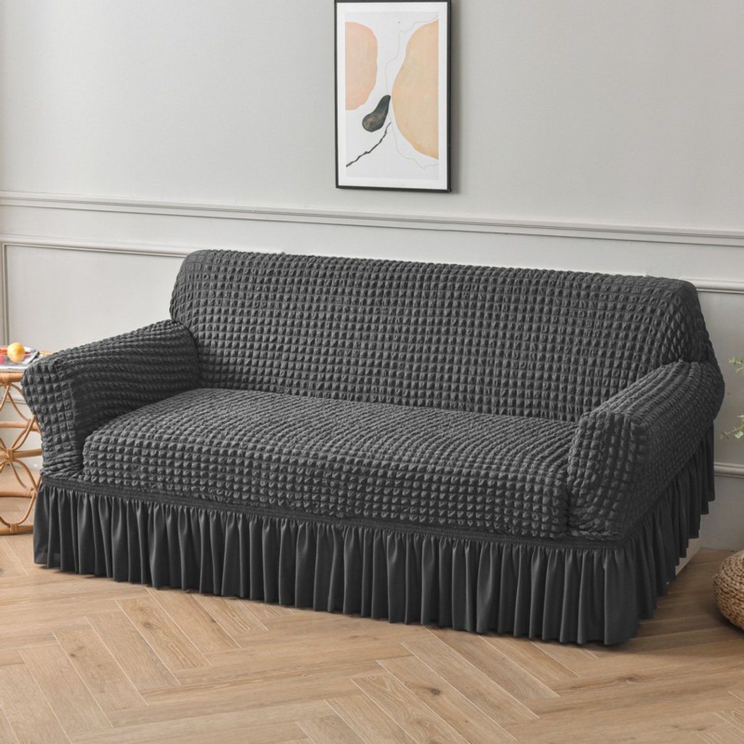 BYSURE Sofahusse, Futon-Couchbezug mit Rock, Stretch-Sofabettbezug günstig online kaufen