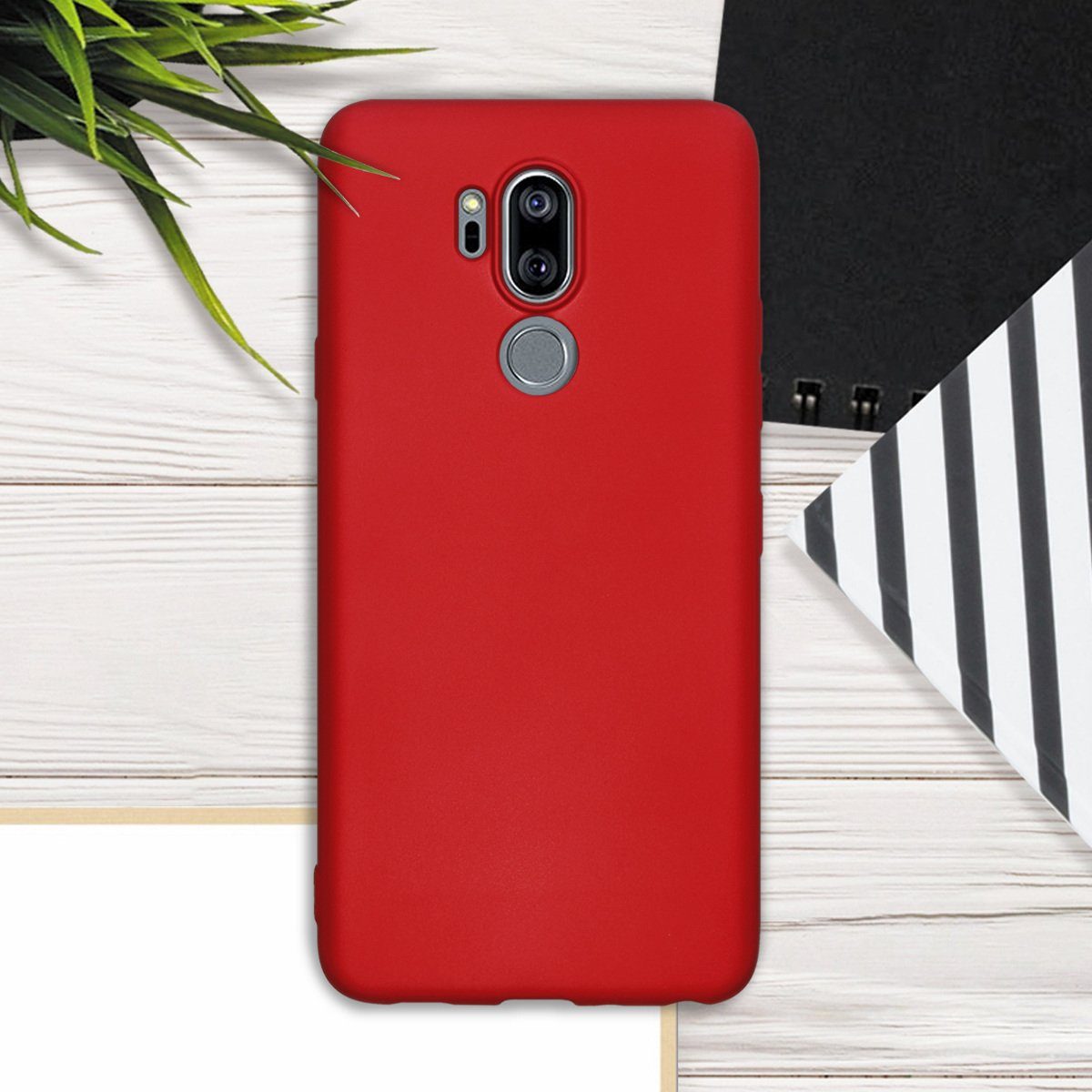 kwmobile Handyhülle Handyhülle für LG G7 ThinQ / Fit / One Hülle, Silikon Case metallisch schimmernd - Schutzhülle Cover
