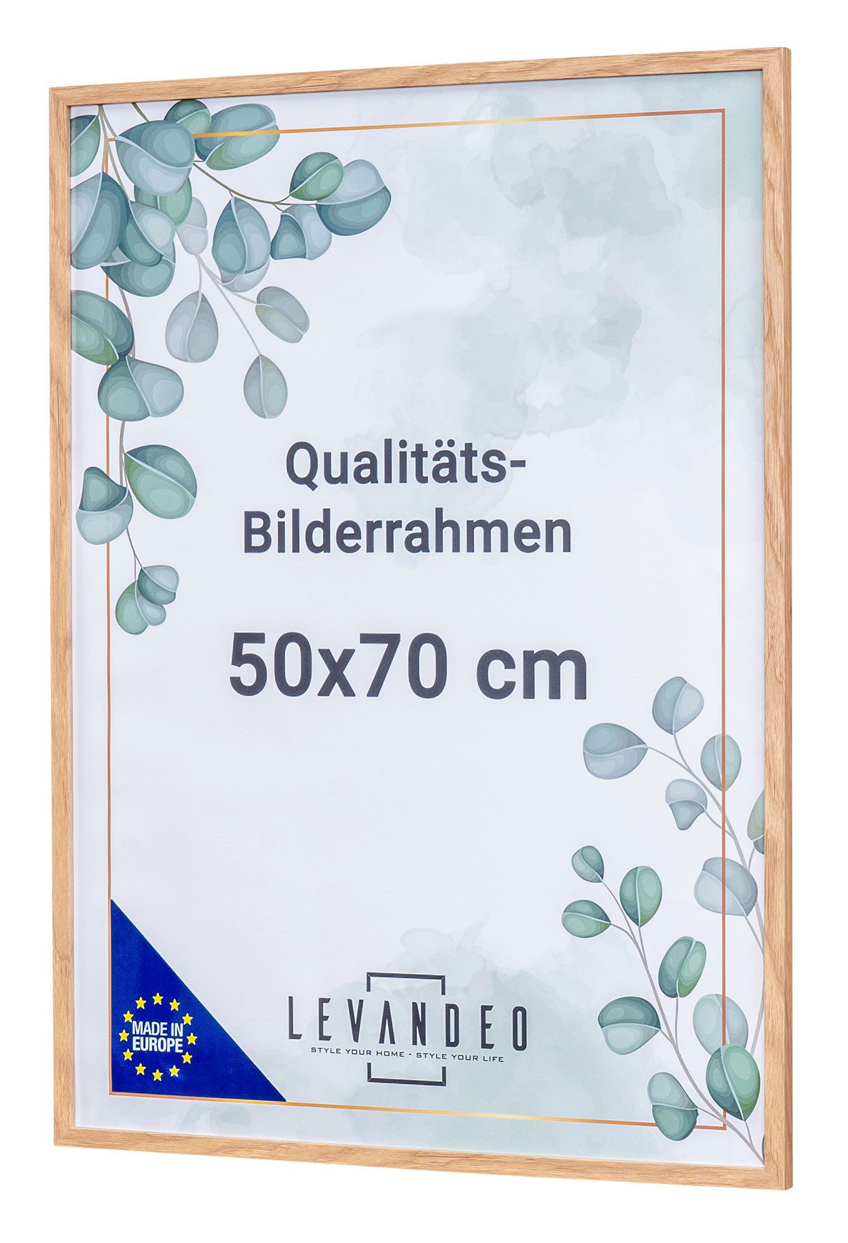 Levandeo® Bilderrahmen, Posterrahmen Natur Eiche Optik 50x70 Made in EU Bil günstig online kaufen