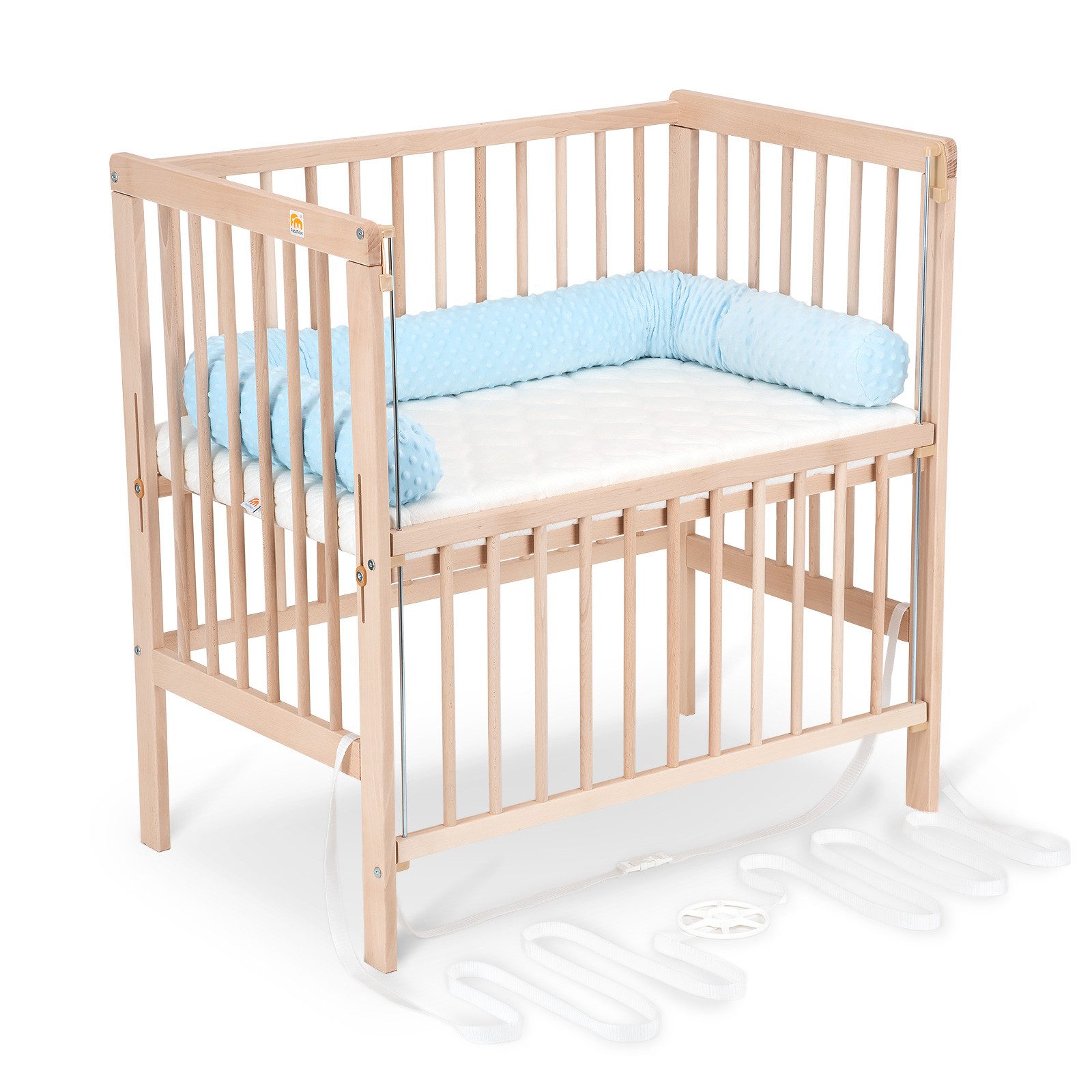 FabiMax Beistellbett Flex Natur, Buche massiv, 90 x 55 cm Liegefläche, 2in1 günstig online kaufen