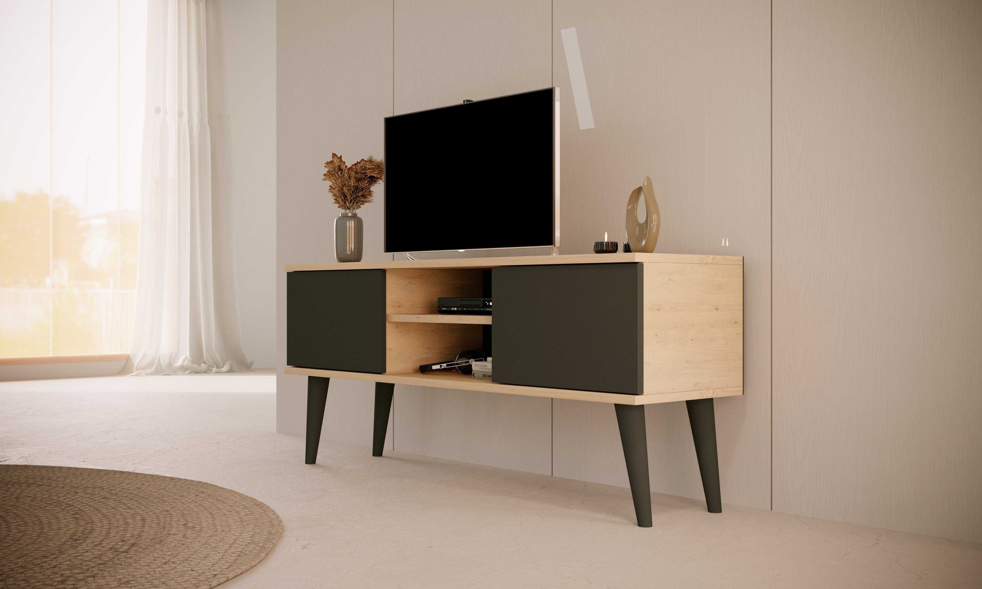 Bjird Lowboard TV-Schrank "Toronto" (2 Schranktüren, günstig online kaufen