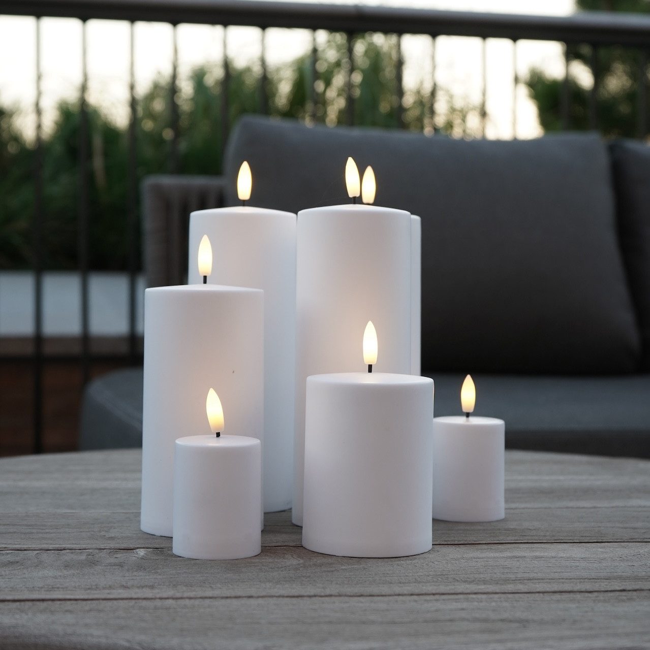 Sirius Home A/S LED-Kerze Sille Outdoor 2er Set 5x6,5cm weiß (2er Set), Fla günstig online kaufen