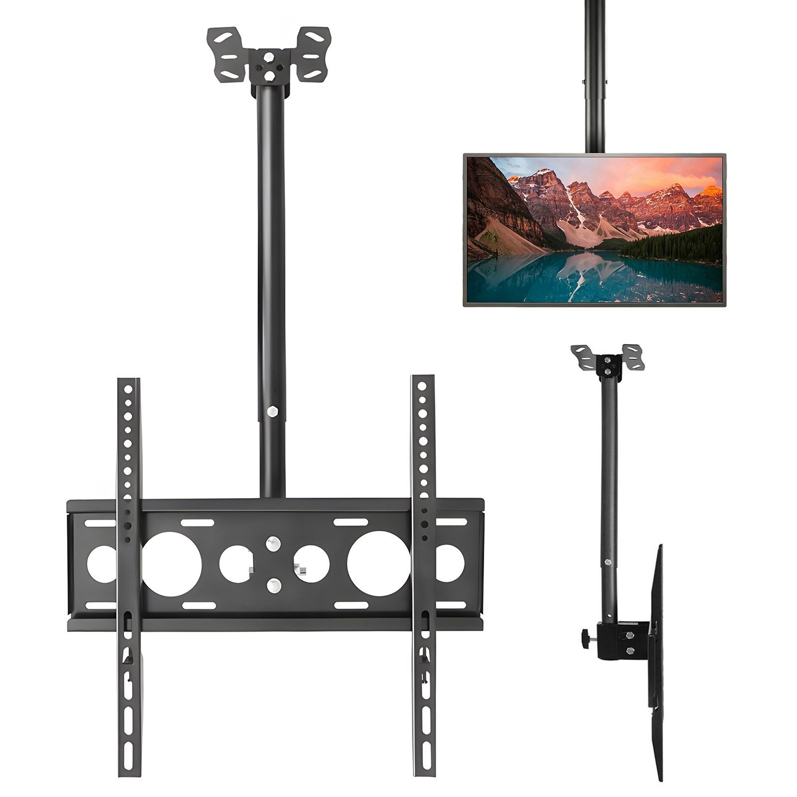 AKKEE TV-Deckenhalterung kompatibel mit VESA 400x400 für 26–60-Zoll-Fernseher, bis 30 kg, (bis 60 Zoll, Deckenhalterung für Fernseher, um 360° drehbar und um 30° neigbar)