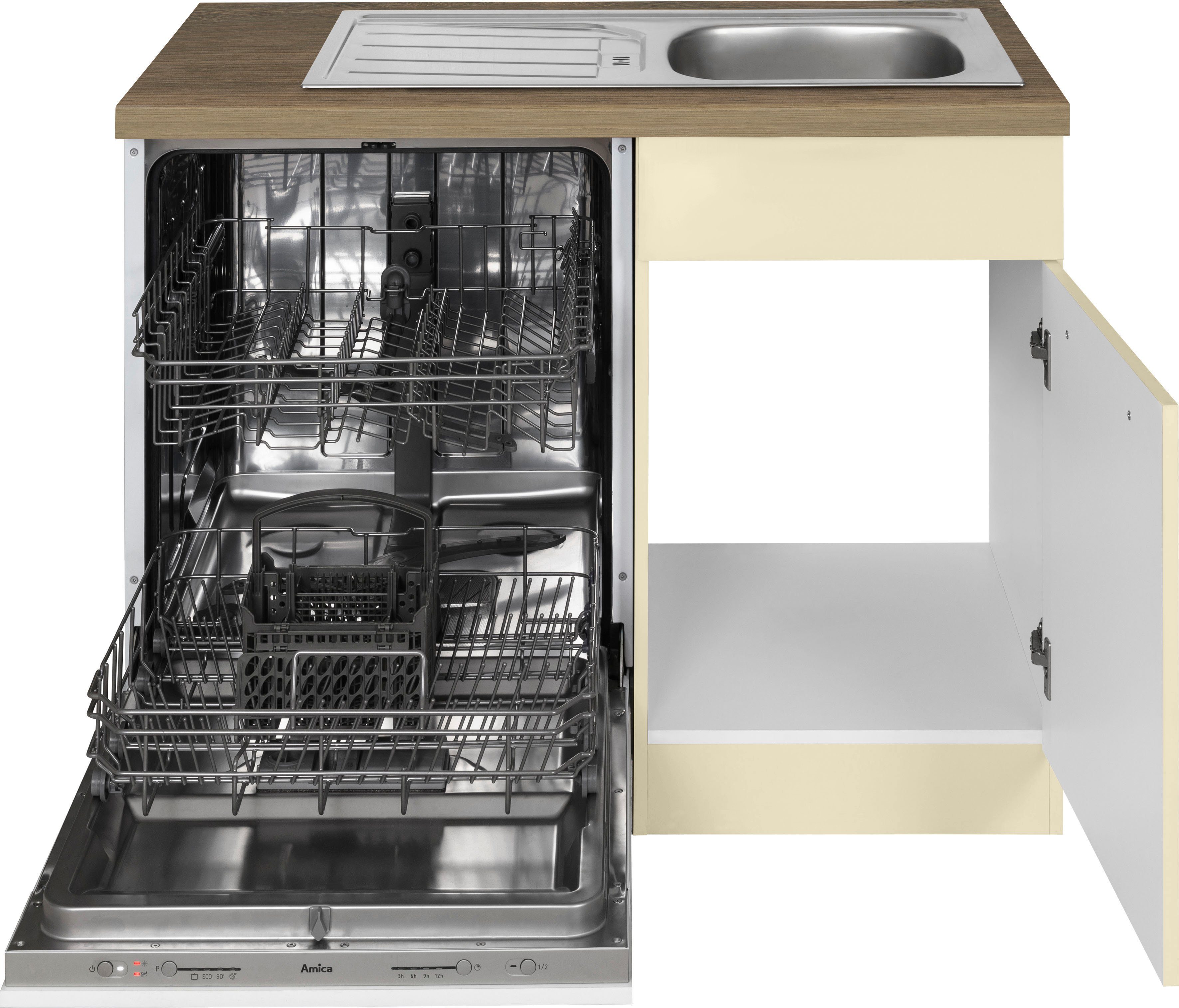 wiho Küchen Winkelküche Unna, mit Vanille E-Geräten, Stellbreite | cm vanille 220 170 x