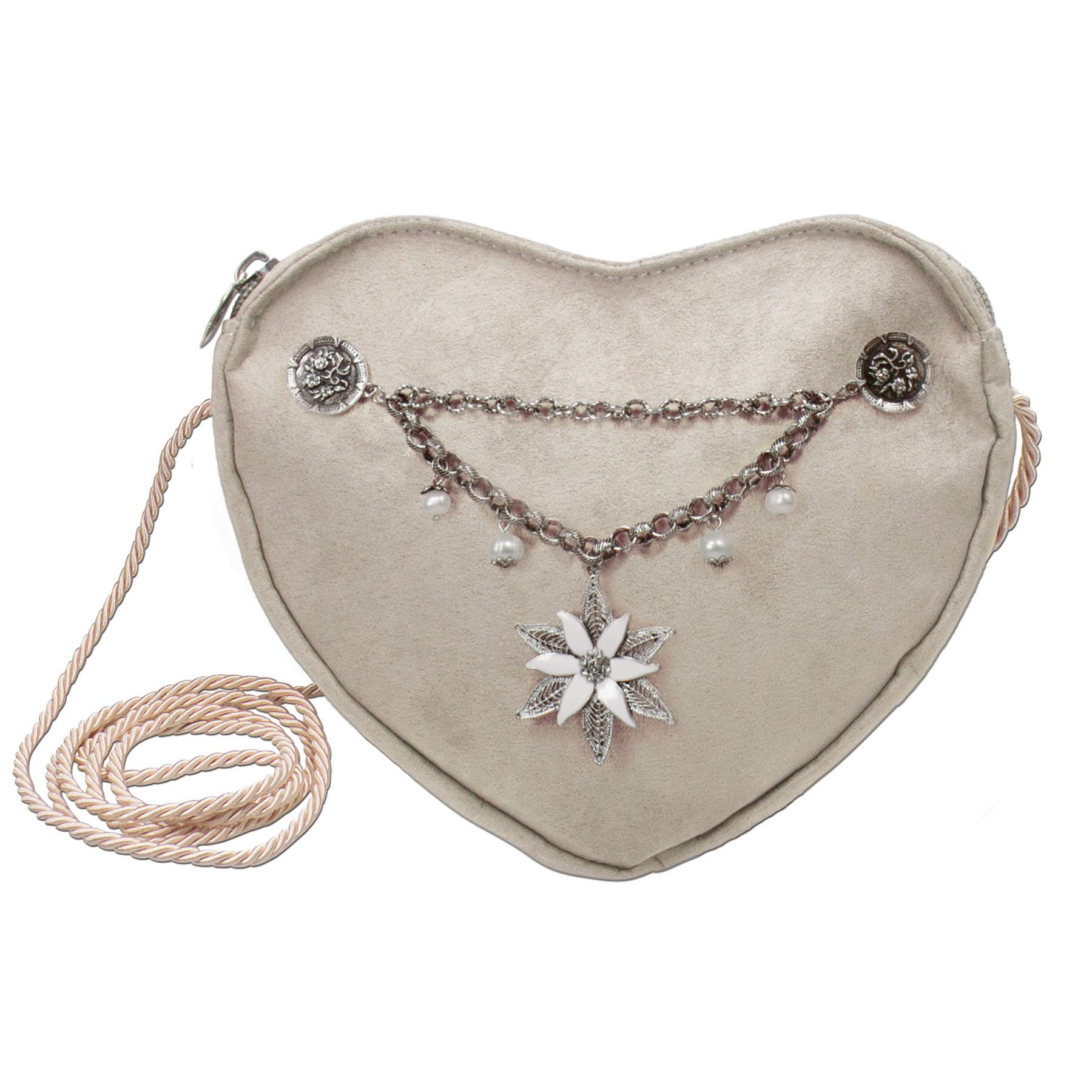 Schultertasche Herztasche Edelweiß-Charivari (taupe-grau)