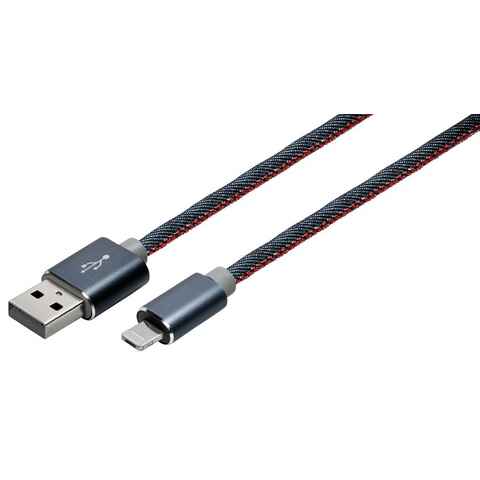 Maxtrack Smartphone-Kabel, USB, USB-A Stecker auf 8-pol. Stecker (100 cm), Hochflexibles Verbindungskabelfür iPhone, iPad, iPod