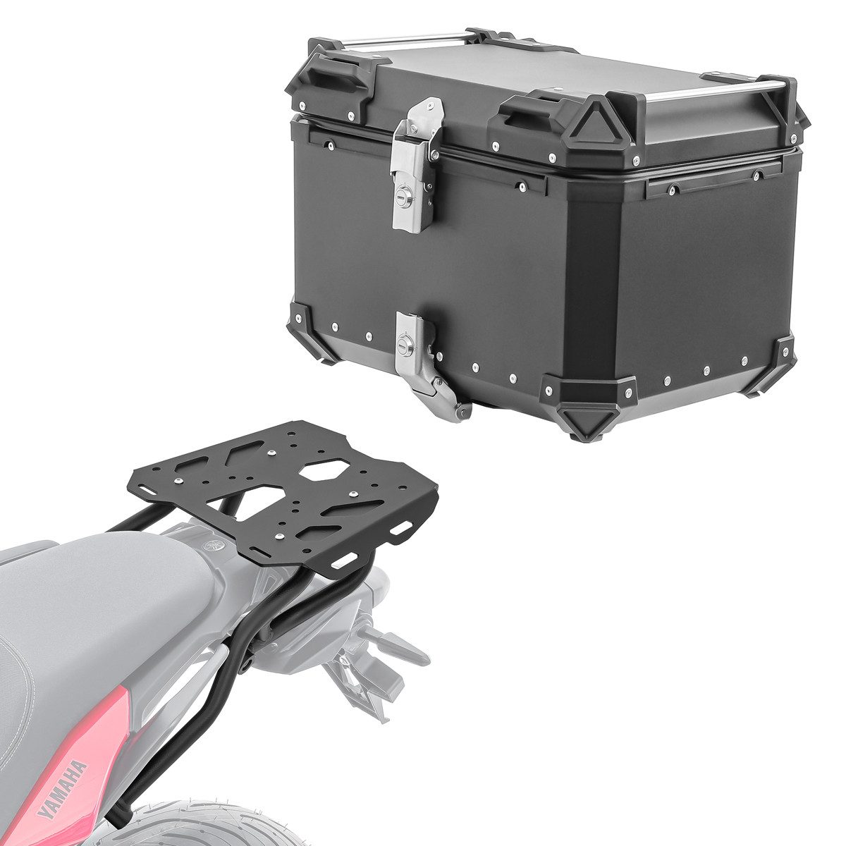 Bagtecs Topcase Set Alu Topcase + Gepäckbrücke passend für Yamaha Tracer 7 21-24 # XB5