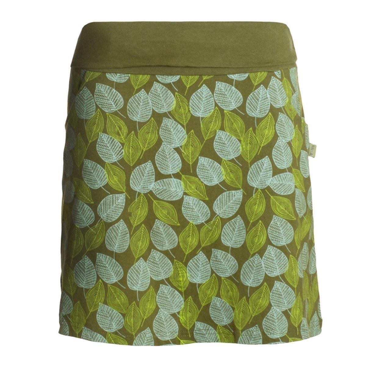 Vishes Jerseyrock knielang Baumwolle Blumen-Muster breiter Bund mit Kordel-Zug Taschen Alternative Bekleidung, Ethno, Hippie, Retro Style