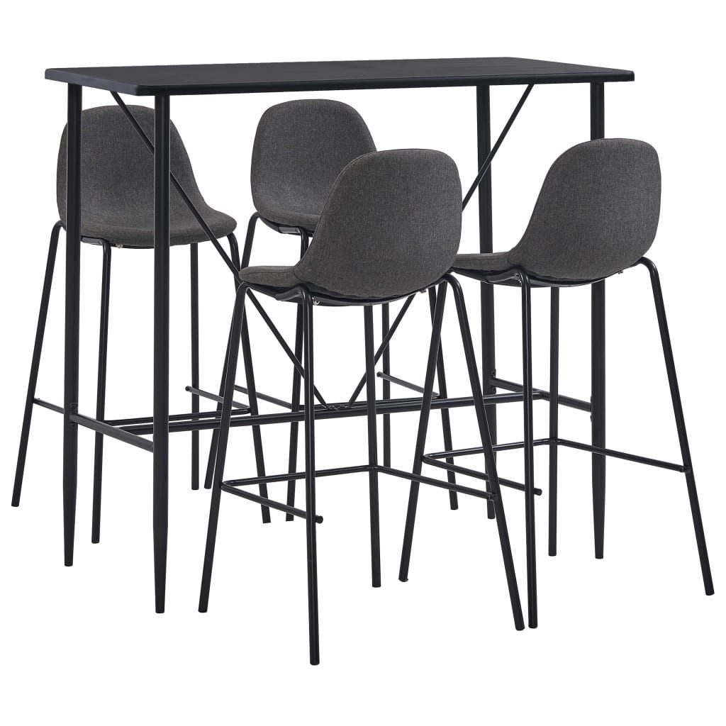 vidaXL Essgruppe 5-tlg. Bar-Set Stoff Dunkelgrau, günstig online kaufen