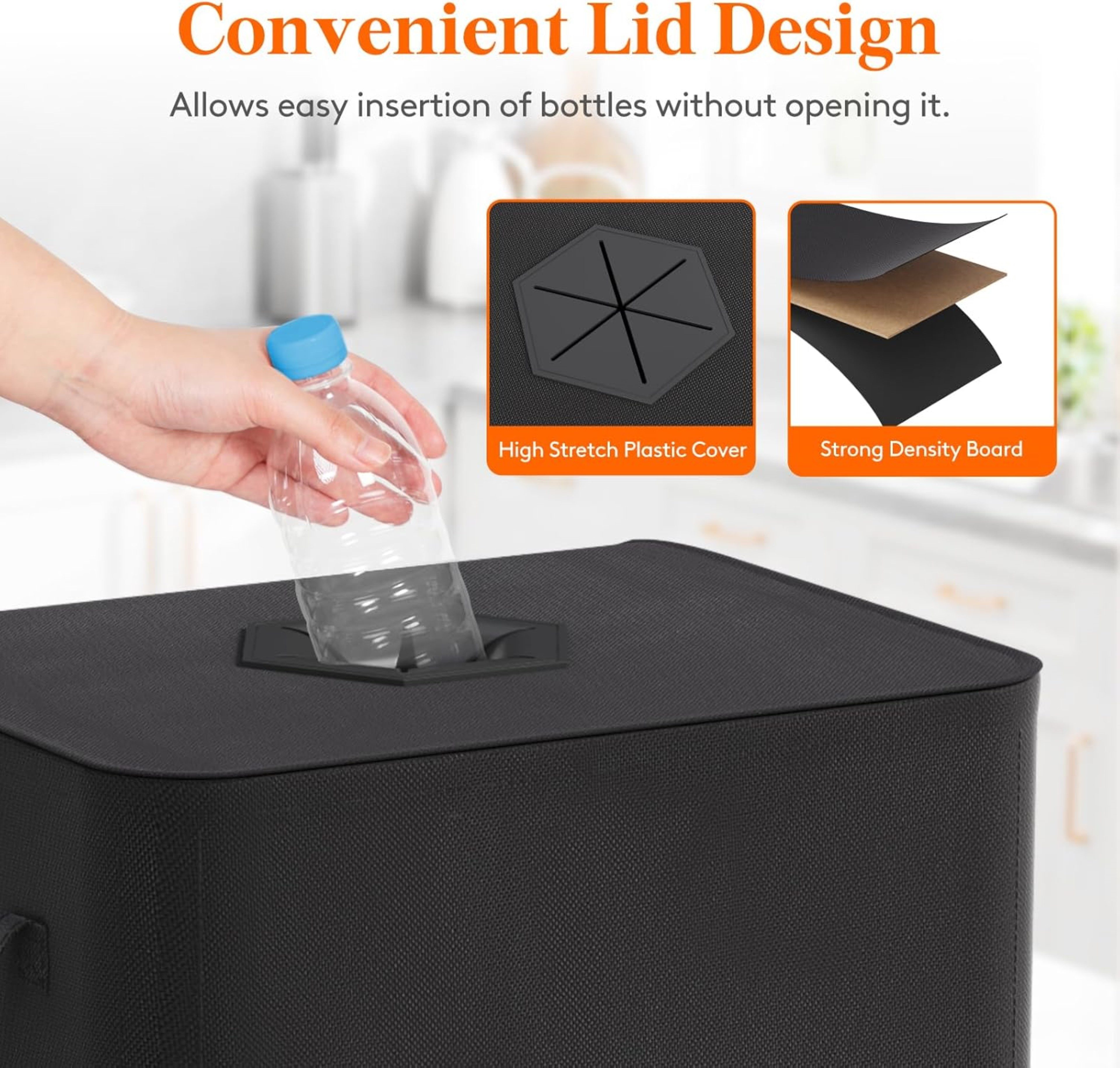Lifewit Flaschensammler Pfandflaschen Sammelbehälter 100L mit Deckel für Leergut und Altglas (1 Recyclingbehälter mit Innenbeutel, 100L), Recyclingbehälter 100L mit Deckel und waschbarem Innenbeutel
