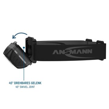 ANSMANN AG LED Stirnlampe LED Stirnlampe mit Gestensteuerung inkl. Batterien & 4x Halteclips
