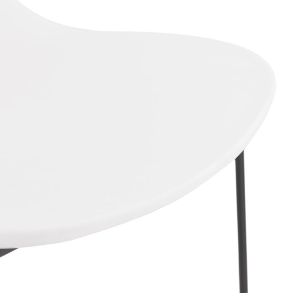 Weiss KADIMA Küchenstuhl DESIGN Plastic Esszimmerstuhl ABIGAIL Weiß-Grau Polym