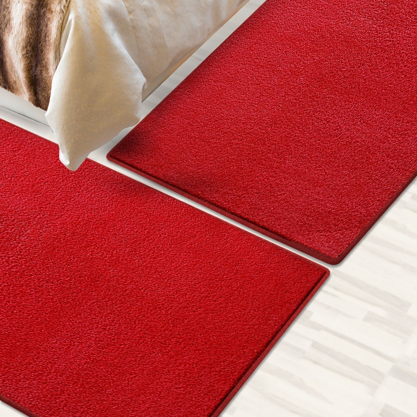 Floordirekt Hochflor-Bettumrandung Dynasty Rot, 3 Größen, günstig online kaufen