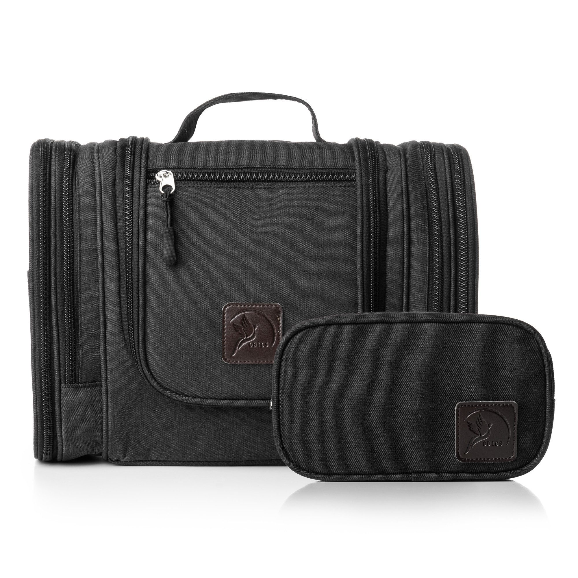 Obics Kulturbeutel XXL 8 Liter (Set, 2 Teilig), zum Aufhängen - Kosmetiktasche für Damen & Herren 10 Fächer – Bild 5 von 5