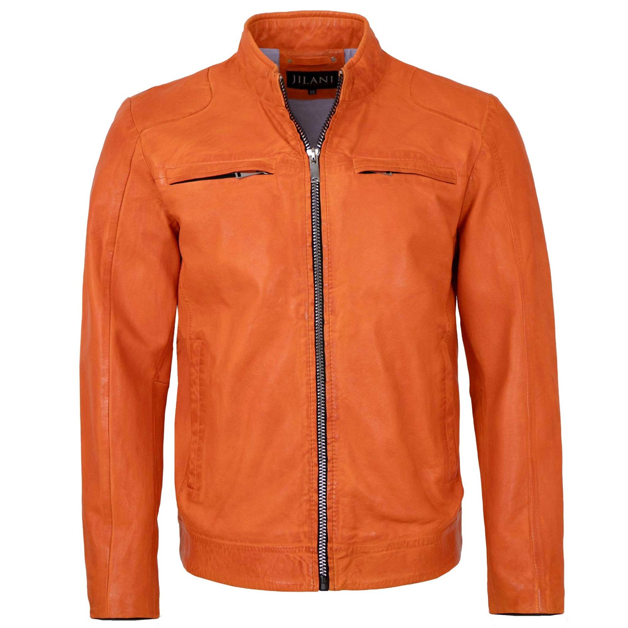 Jilani Lederjacke Kawelo Jilani - Herren Lederjacke Lammnappa orange günstig online kaufen