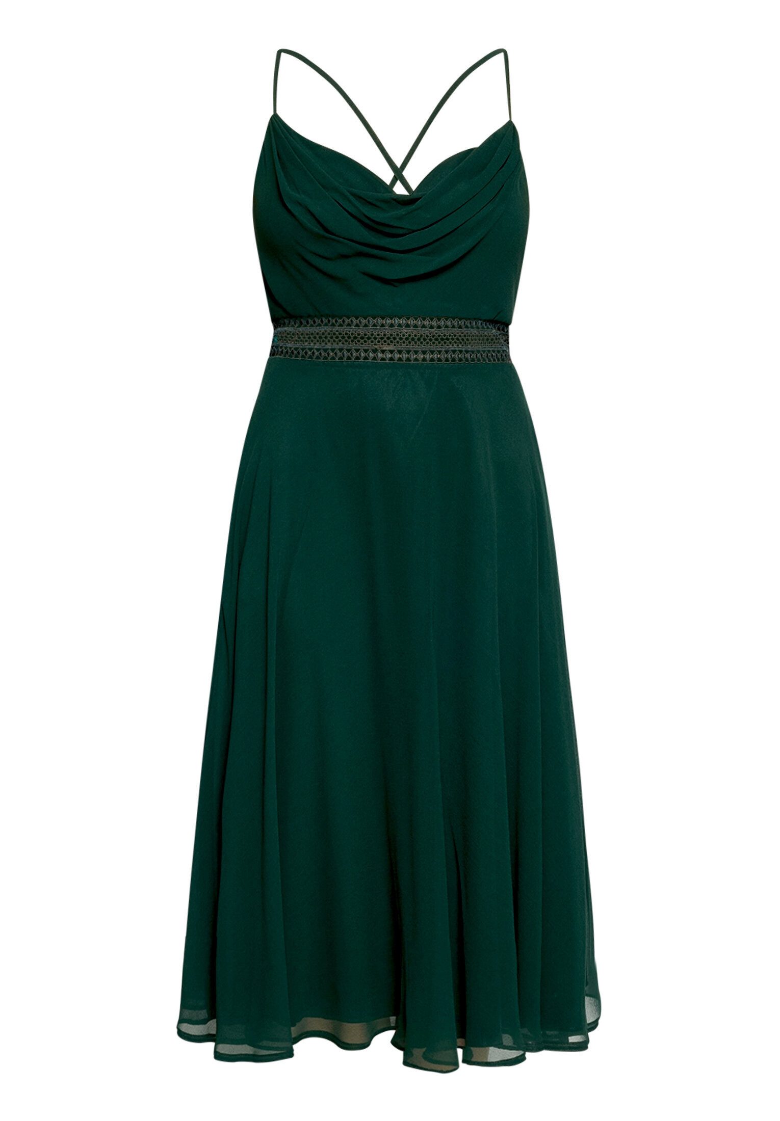 Vera Mont Cocktailkleid Damen mit Wasserfallausschnitt Stickerei