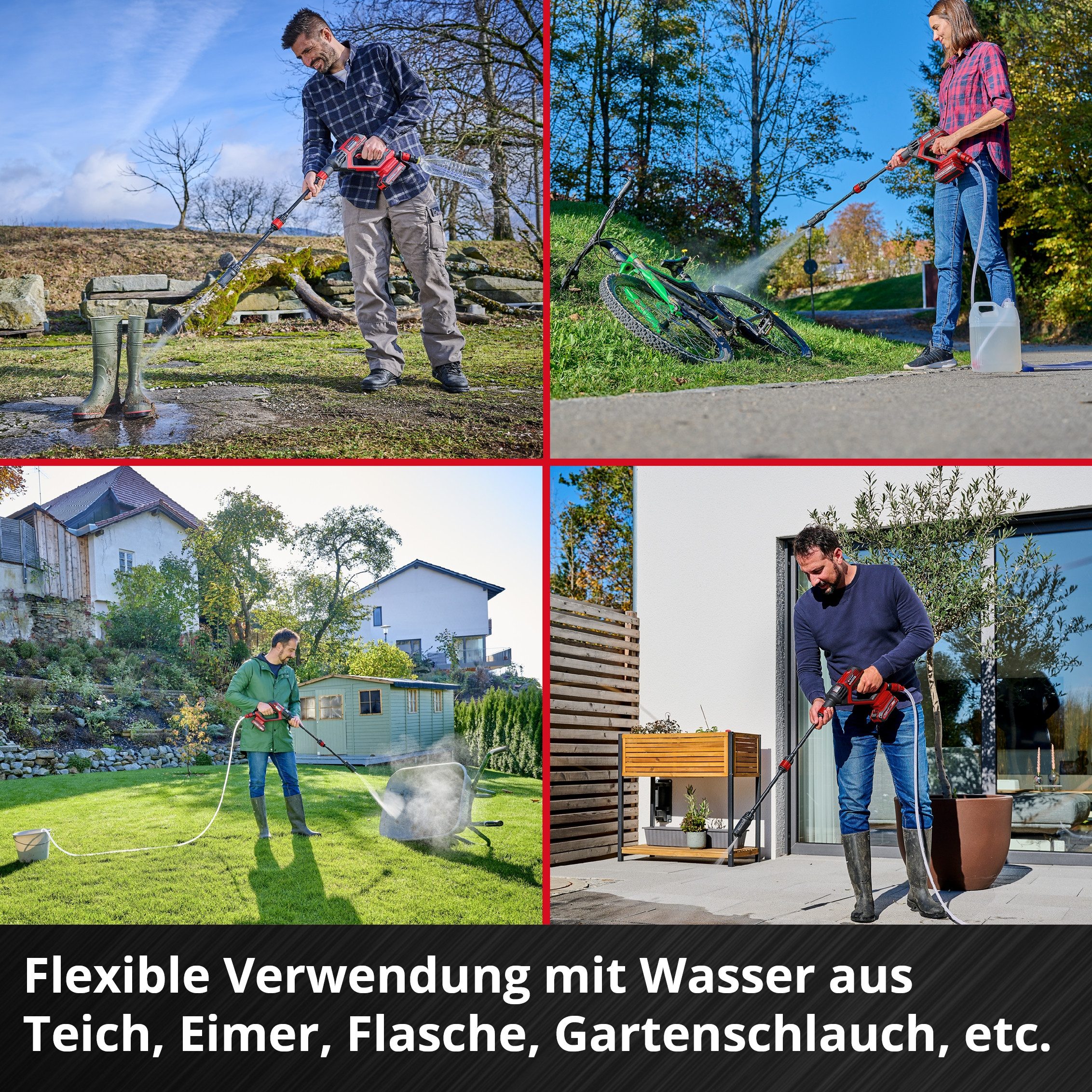 Einhell Akku-Druckreiniger HYPRESSO 18/24-1, Druck max: 24 bar, Fördermenge max: 240 l/h, Druckreinigerpistole ohne Akku und Ladegerät
