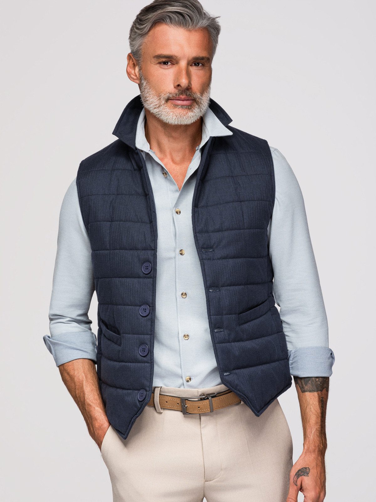 OMBRE Steppweste Quintessence Damen-Steppweste mit Slim Fit Taillenregulierung hinten mittels Gürtel und Knöpfen