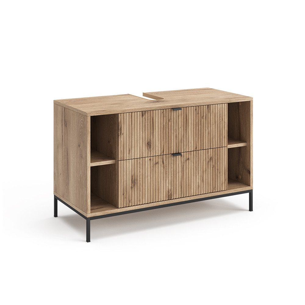 Vicco Waschbeckenunterschrank Eliza, Viking Oak, 100 x 63 cm mit 2 ausziehbaren Schubladen (1-St)