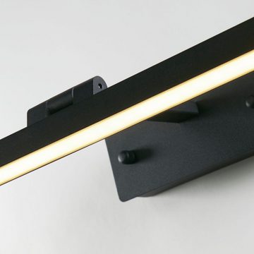 Licht-Erlebnisse Bilderleuchte VANESSA, LED, Warmweiß, LED Wandlampe mit Schalter Schwarz Wohnzimmer 3000 K 234 lm Aluminium