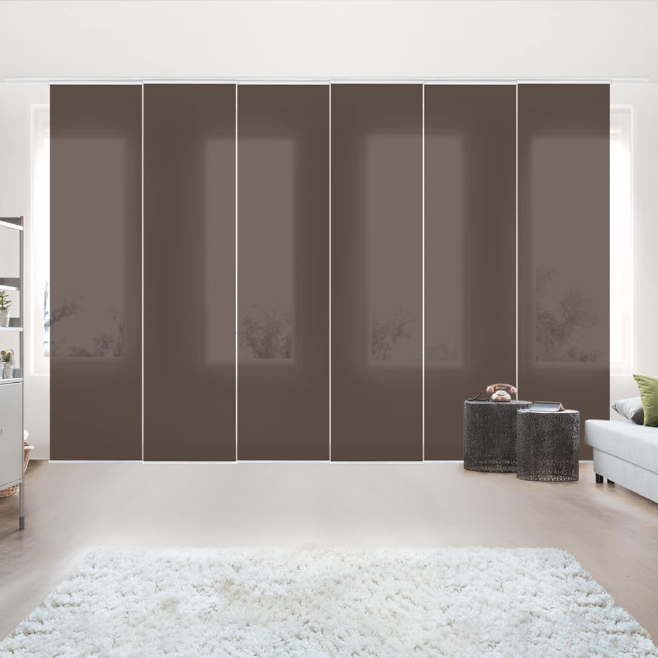 Bilderdepot24 Schiebegardine modern Flächenvorhang blickdicht Cacao, günstig online kaufen