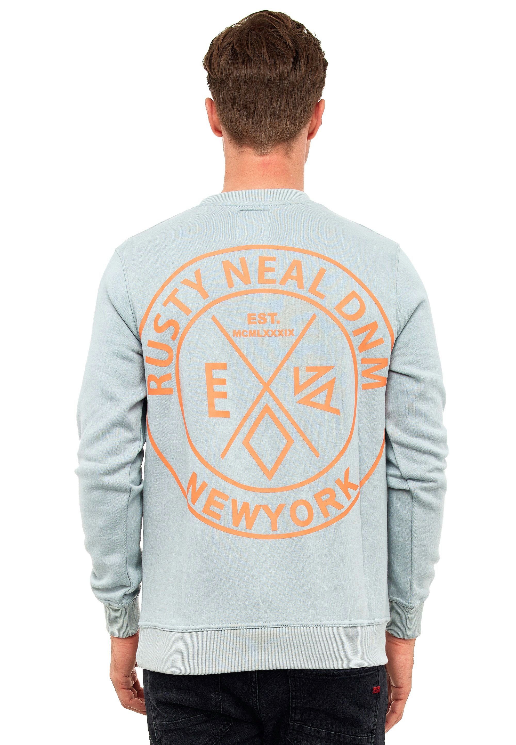 mit Rückenprint Sweatshirt Neal trendigem grau Rusty