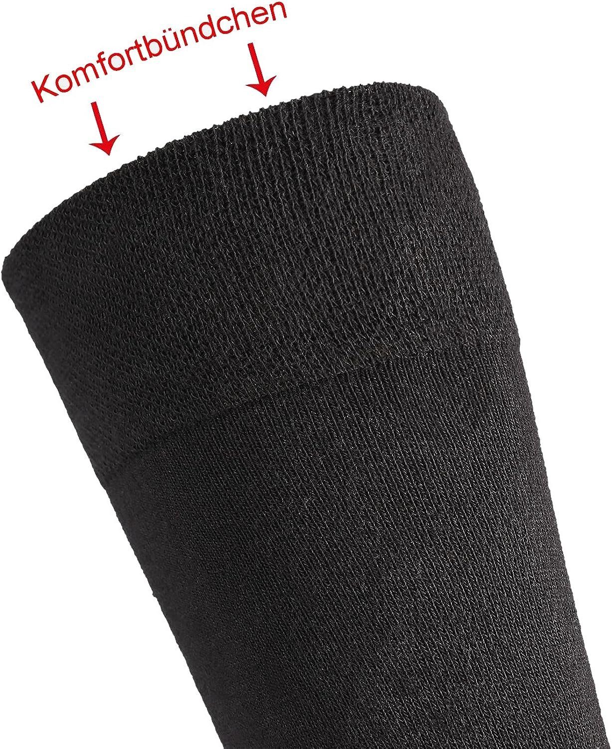 TippTexx 24 Komfortsocken 6 Paar Wellness-Socken aus Bio-Baumwolle mit Anti-Loch-Garantie (6 Paar) handgekettelt, ohne Gummidruck, breiter Piqué-Komfortbund